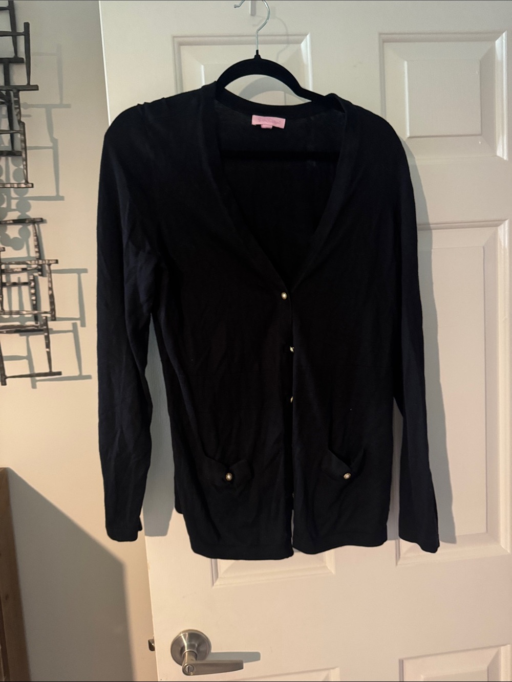 Lilly Pulitzer Black Women's Button-Front Cardigan Sweater